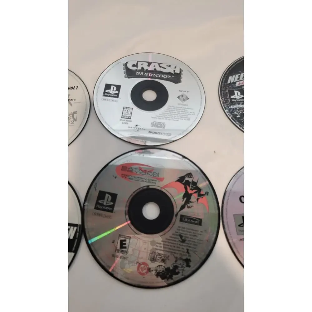PS1 PlayStation 1 7 Game Disc Lot Crash Bandicoot Batman Beyond SquareSoft AS IS
